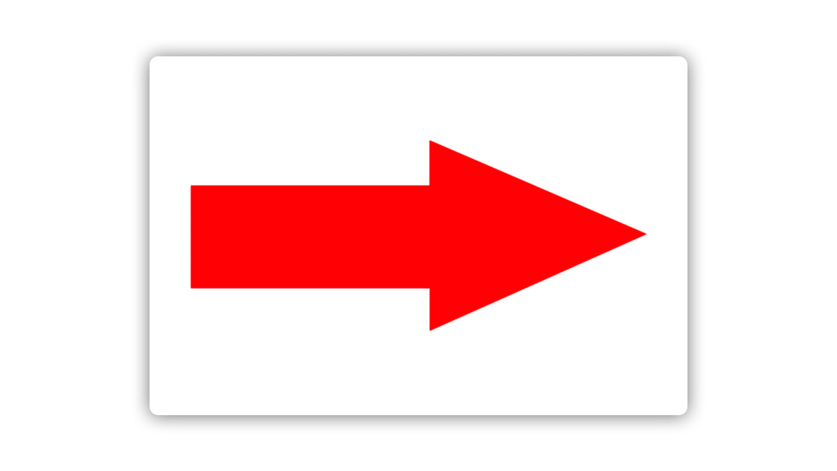 1/2 Inch Small Rectangle Permanent Adhesive Red Arrow Sticker
