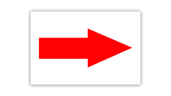 1/2 Inch Small Rectangle Permanent Adhesive Red Arrow Sticker
