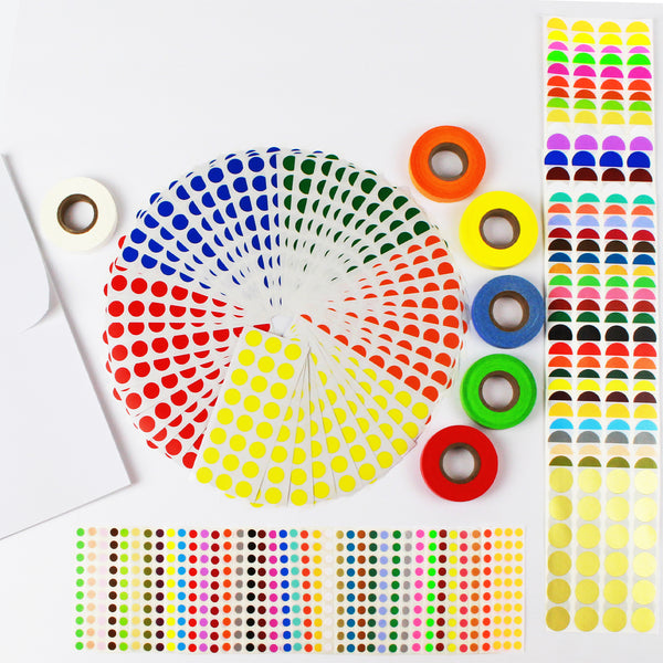 Small Primary Colored Dot Sticker Bulk Package - InStock Labels