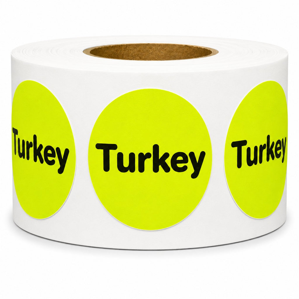 Turkey Stickers for Food Labeling - 500/Roll