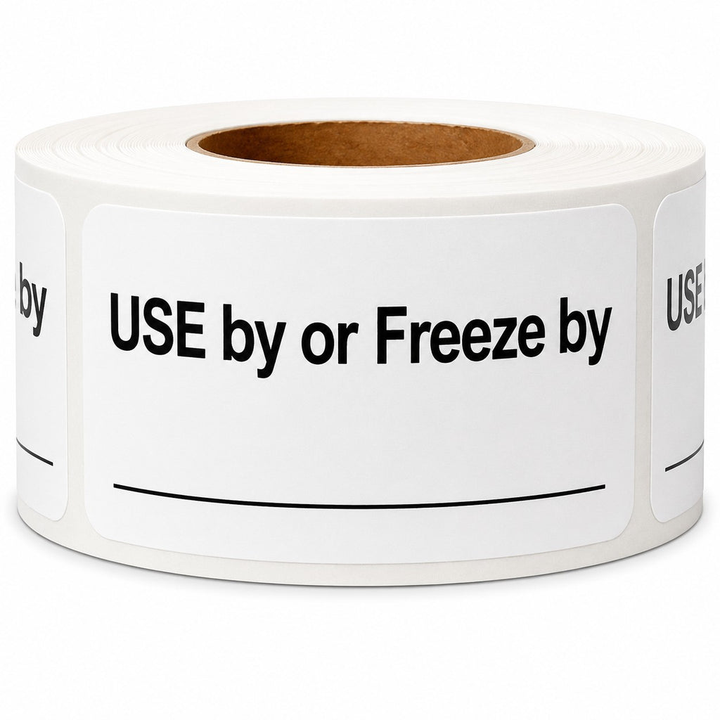 Use By or Freeze By Labels – 1 x 2 Inch Writable Freezer Labels