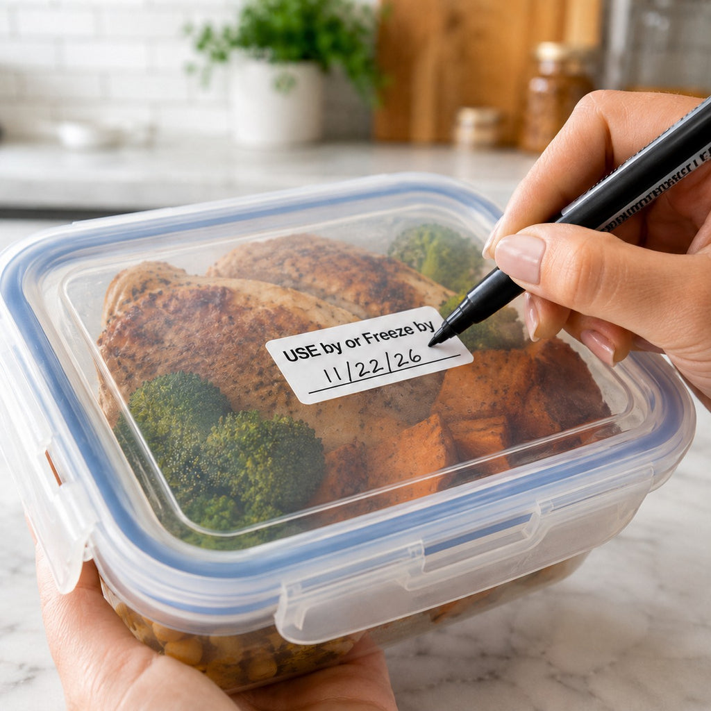 Use By or Freeze By Labels – 1 x 2 Inch Writable Freezer Labels