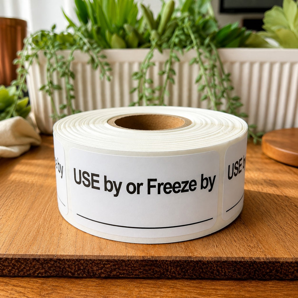 Use By or Freeze By Labels – 1 x 2 Inch Writable Freezer Labels