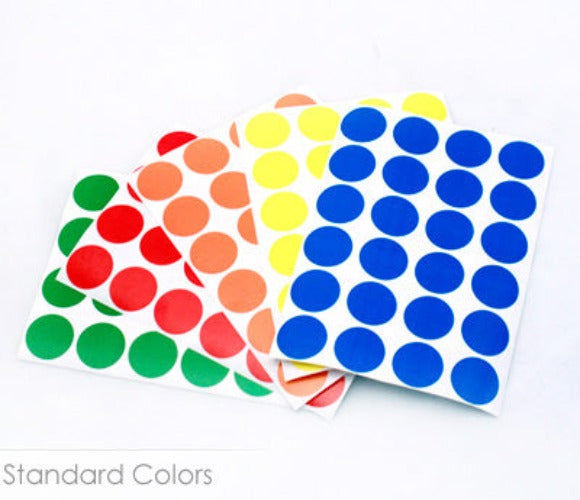 3/4" Permanent Round Color Coding Sheeted Dot Kit (Primary): 240/Pack