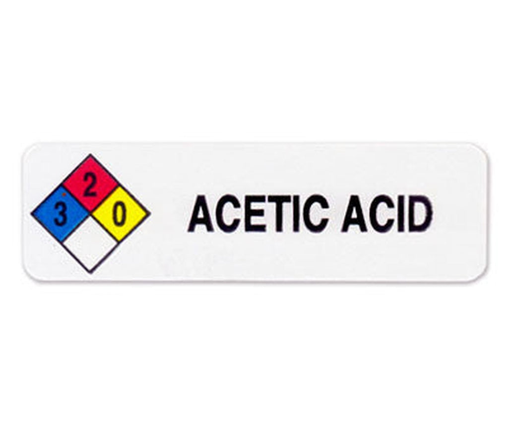 ACETIC ACID HMIG Label | 3/4 x 2-1/2