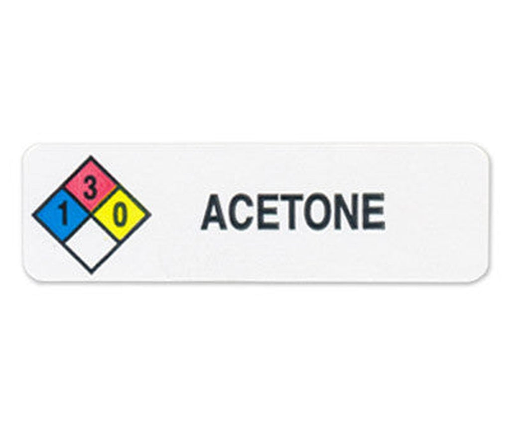 ACETONE HMIG Label | 3/4 x 2-1/2 in. | Matte, Removable Paper Material - larger clean product image