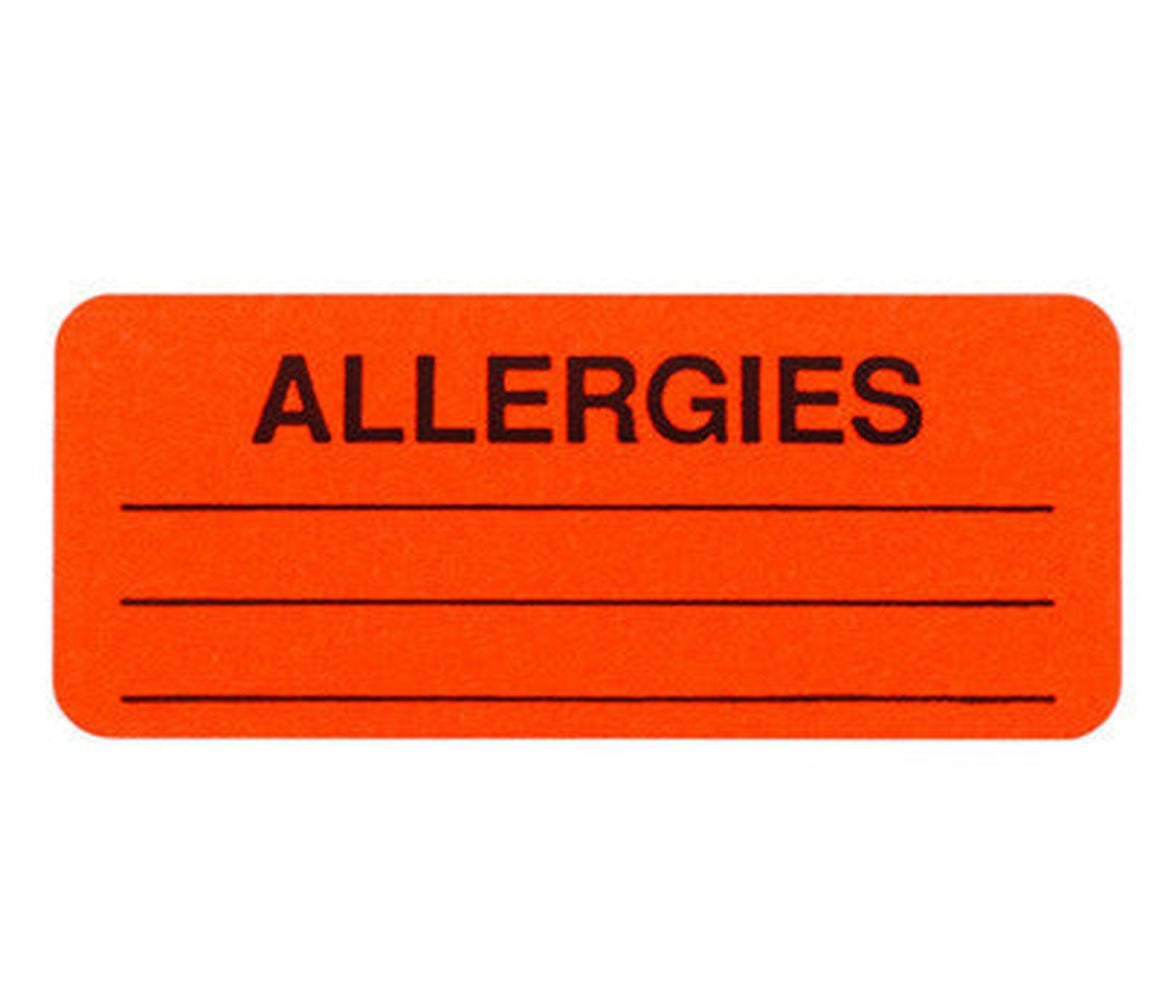 ALLERGY Labeling Stickers (Bright Neon) - 250 per Dispenser Box - larger clean product image
