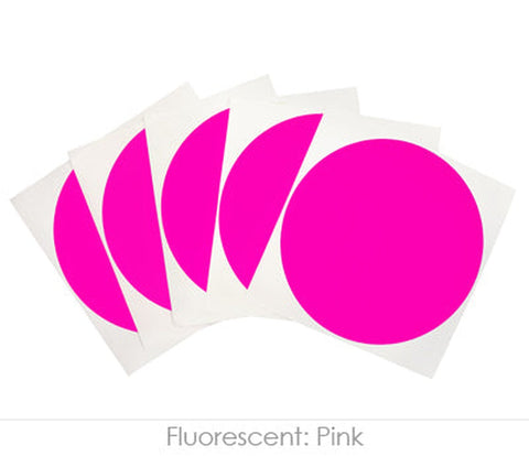 Big 4 in. Round Removable-Adhesive Labels, 100 Dot Stickers per Pack Fluorescent Pink - larger clean product image