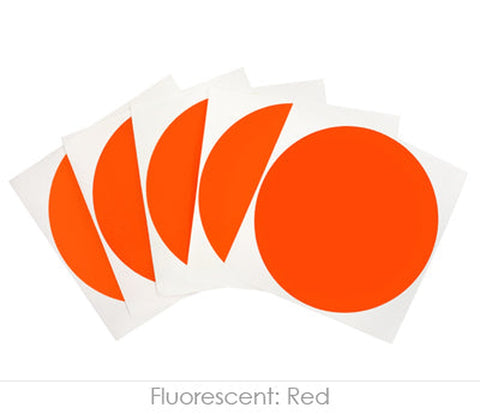 Big 4 in. Round Removable-Adhesive Labels, 100 Dot Stickers per Pack Fluorescent Red - larger clean product image