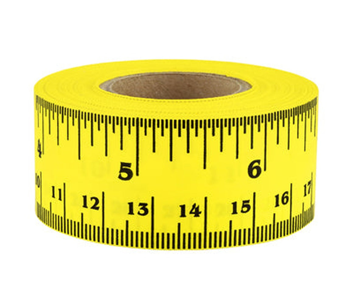 Clean-Remove Sticky Ruler Tape (41 Rulers per Roll) - 1 inch wide Yellow - larger clean product image