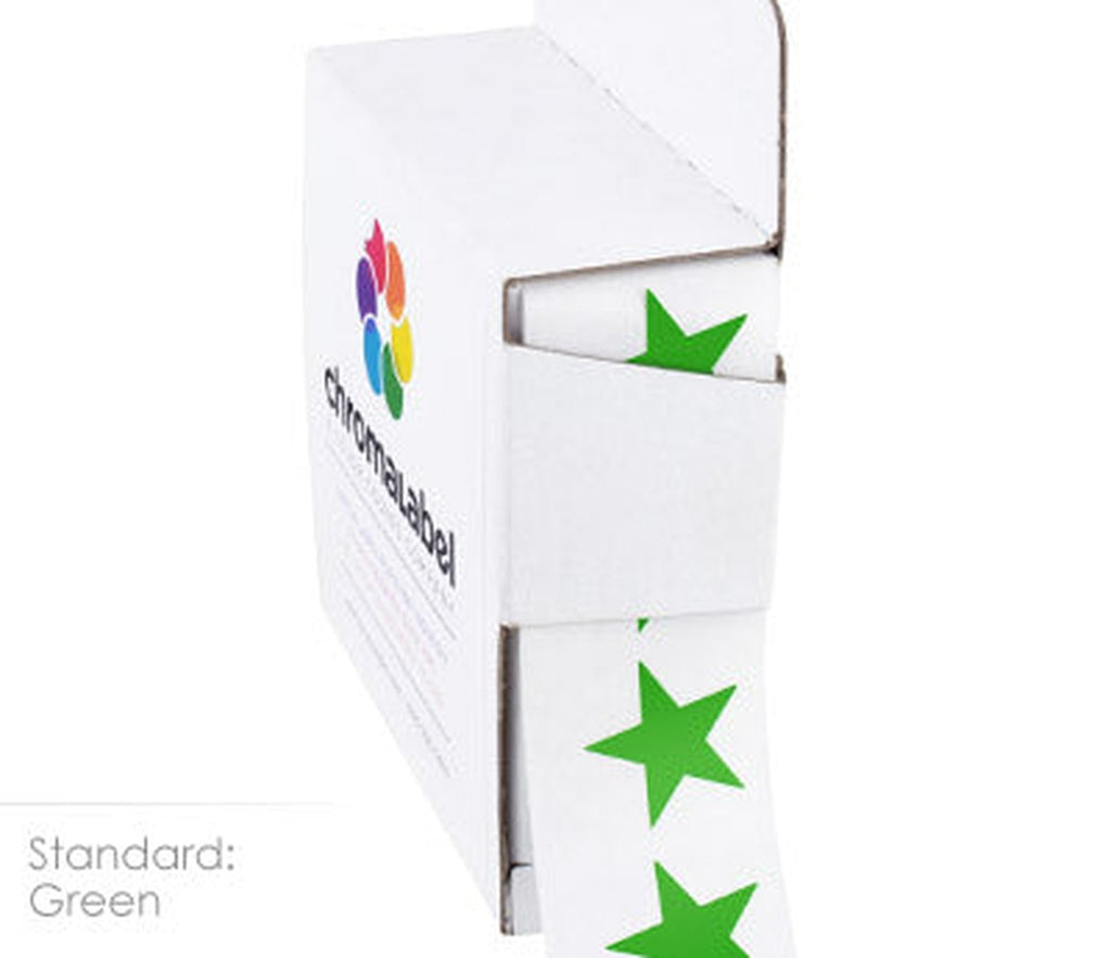 Color-Coding Star Shaped Labels, 0.75 inch | 1,000/ Dispenser Box Green - larger clean product image