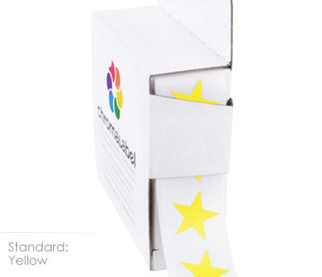 Color-Coding Star Shaped Labels, 0.75 inch | 1,000/ Dispenser Box Yellow - larger clean product image