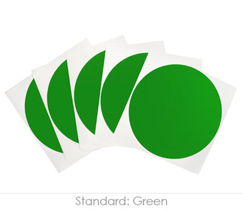 Four-Inch Wide Color-Code Round Permanent Labels—100 Dot Stickers/Pack Green - larger clean product image