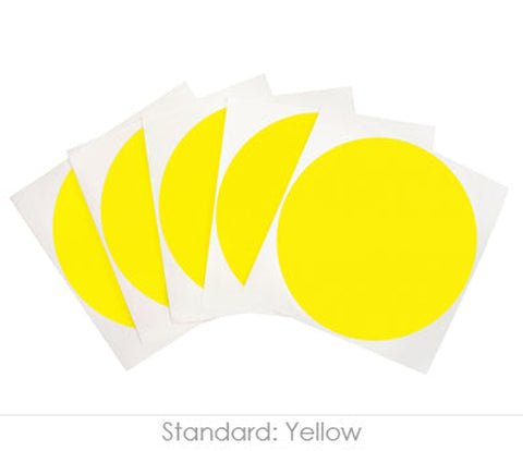 Four-Inch Wide Color-Code Round Permanent Labels—100 Dot Stickers/Pack Yellow - larger clean product image