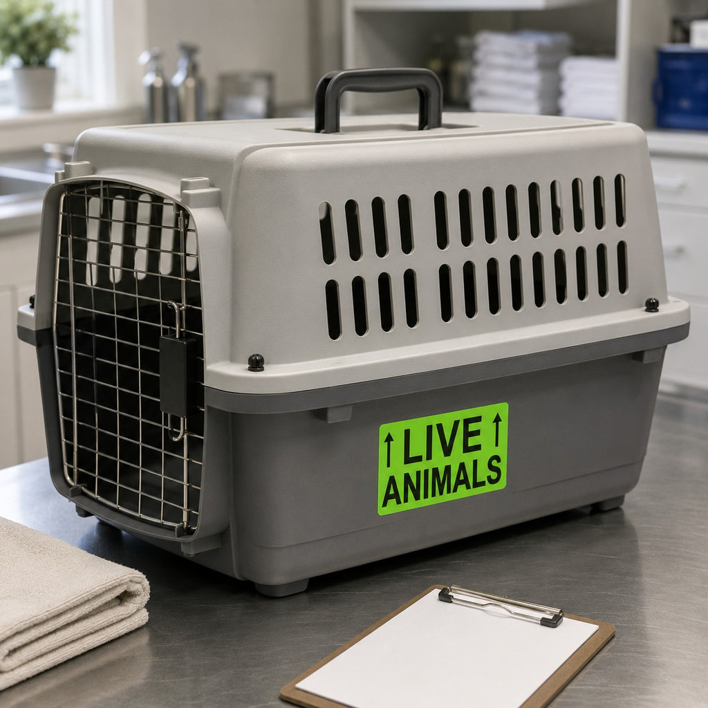 Live Animals Shipping Labels, 3 x 5 Inch, Fluorescent Green, 500/Roll