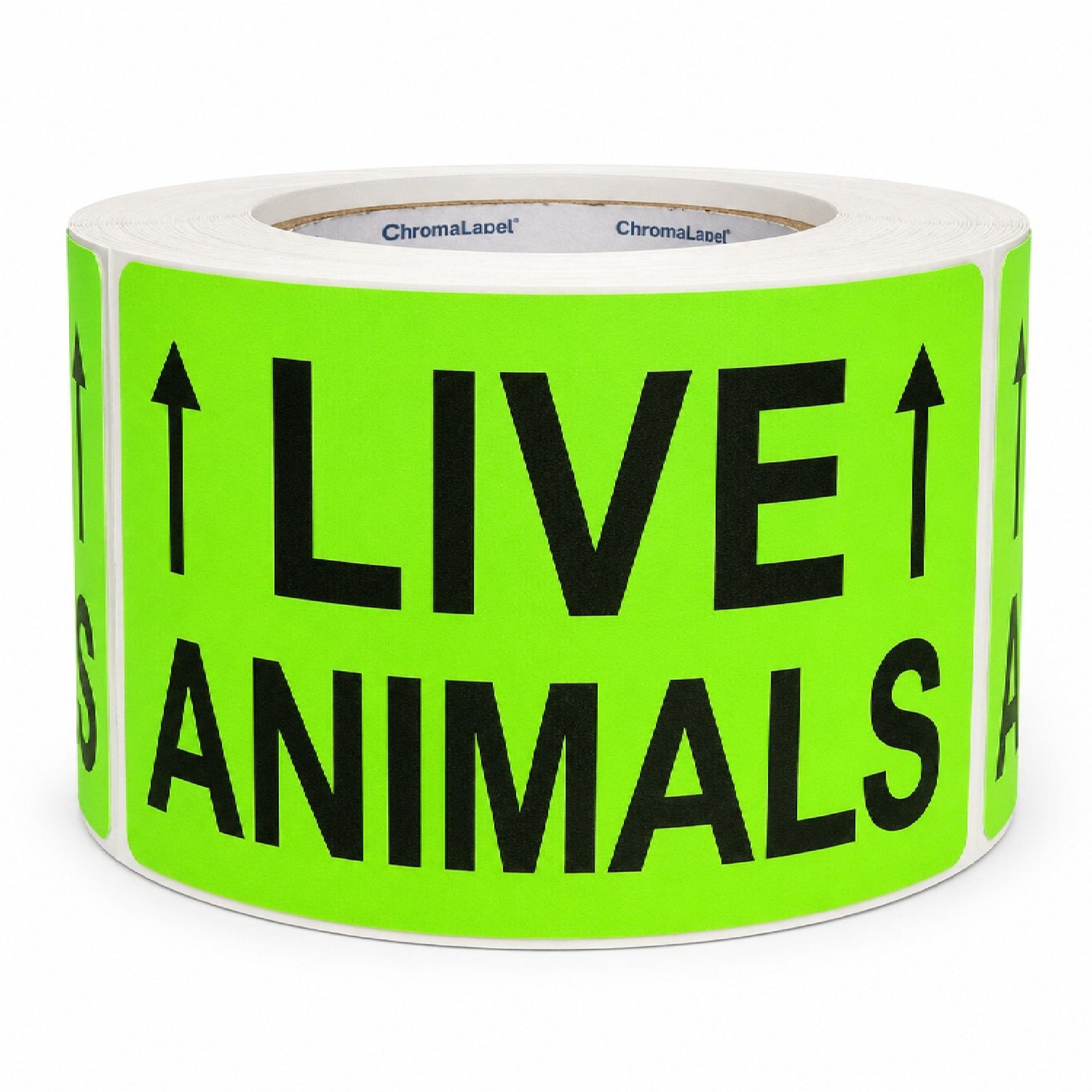 Live Animals Shipping Labels, 3 x 5 Inch, Fluorescent Green, 500/Roll