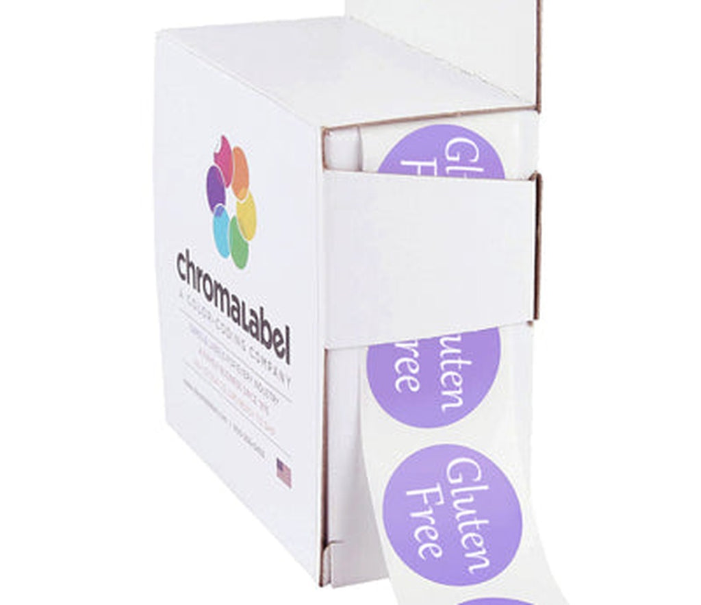 One Inch Diameter, Round Food Stickers | Perm Adhesive Gluten Free - larger clean product image