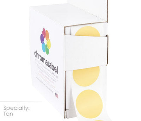 One Inch Diameter, Round Inventory Stickers | 38 Colors, Perm Adhesive Tan - larger clean product image