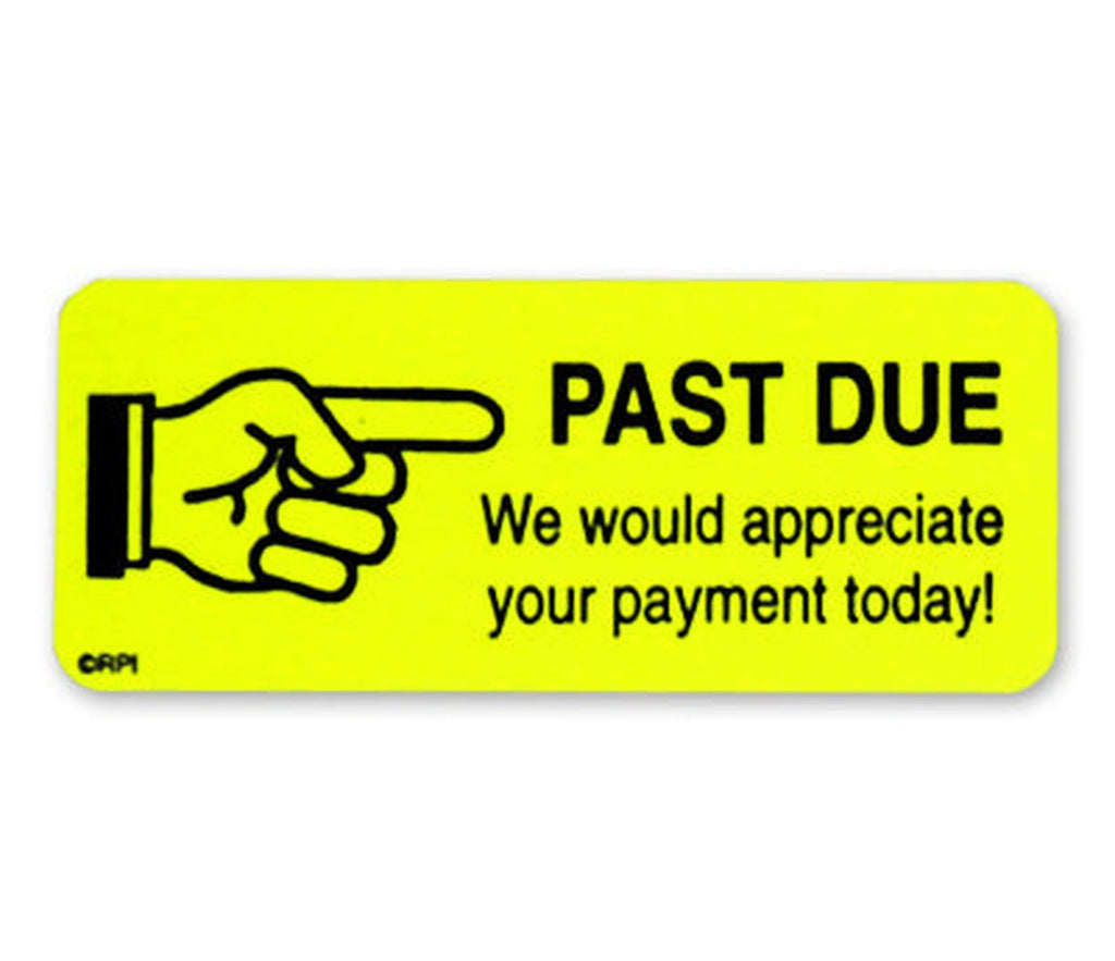 PAST DUE WE WOULD APPRECIATE YOUR PAYMENT TODAY Stickers - 250/Box Past Due - larger clean product image