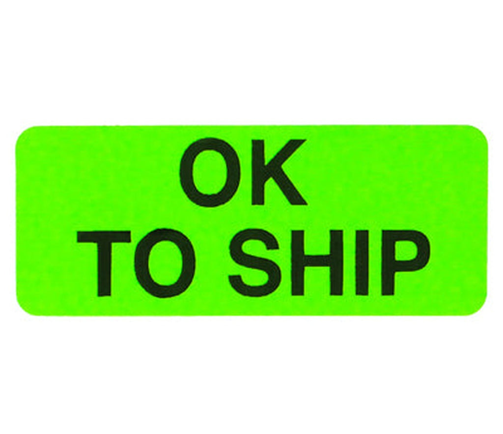 Quality Control Inventory Labels (Bright Neon) - 200 per Dispenser Box OK to Ship - larger clean product image