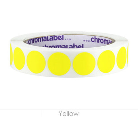 Removable 0.75 inch Dot Labeling Stickers - 1,000 per Roll Yellow - larger clean product image