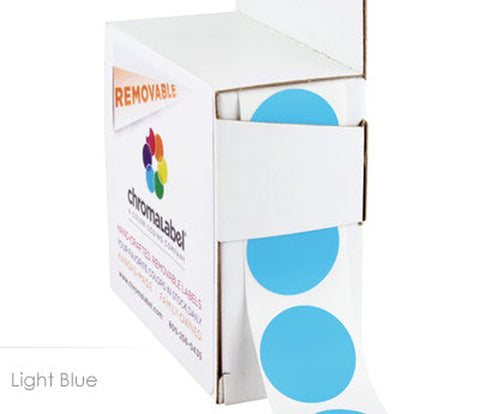 Removable 1 inch Dot Labeling Stickers - 1,000 per Dispenser Box Light Blue - larger clean product image