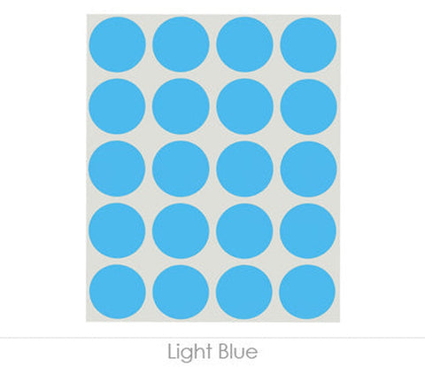 Removable 1 inch Dot Labeling Stickers - 1,000 per Pack Light Blue - larger clean product image