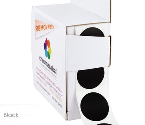 Removable 1 inch Dot Labeling Stickers - 250 per Dispenser Box Black - larger clean product image