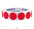 Removable One-Inch Wide Dot Labeling Stickers—1,000 per Roll, Assorted Red - larger clean product image