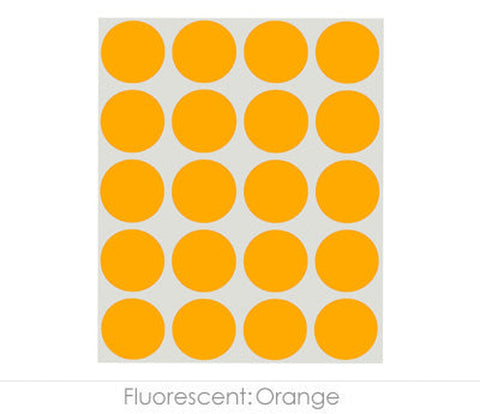 Sheeted Pack of 1-inch Dot Labeling Stickers - 1,000 per Pack Fluorescent Orange - larger clean product image