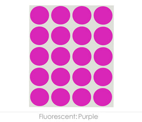 Sheeted Pack of 1-inch Dot Labeling Stickers - 1,000 per Pack Fluorescent Purple - larger clean product image
