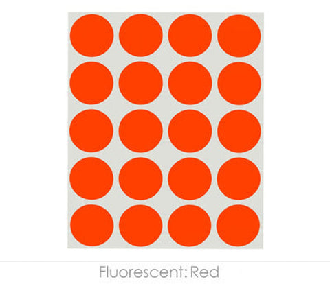 Sheeted Pack of 1-inch Dot Labeling Stickers - 1,000 per Pack Fluorescent Red - larger clean product image