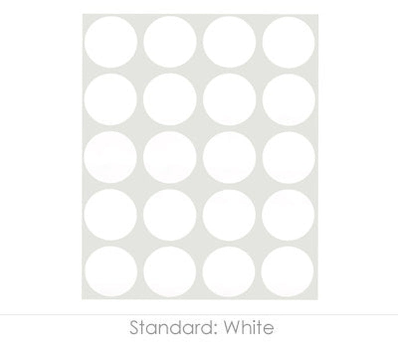 1" Permanent Round, Color-Code Dots: 1,000/Pack – White