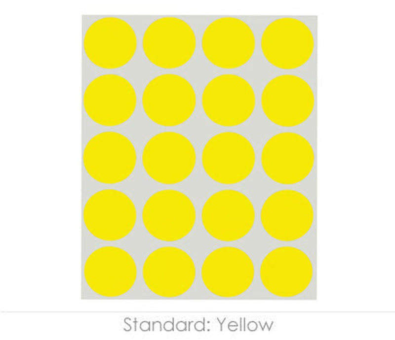 1" Permanent Round, Color-Code Dots: 1,000/Pack – Yellow