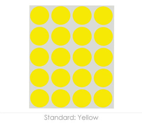Sheeted Pack of 1-inch Dot Labeling Stickers - 1,000 per Pack Yellow - larger clean product image