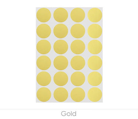 Sheets of Removable 0.75 inch Dot Labeling Stickers - 1,008 per Pack Metallic Gold - larger clean product image