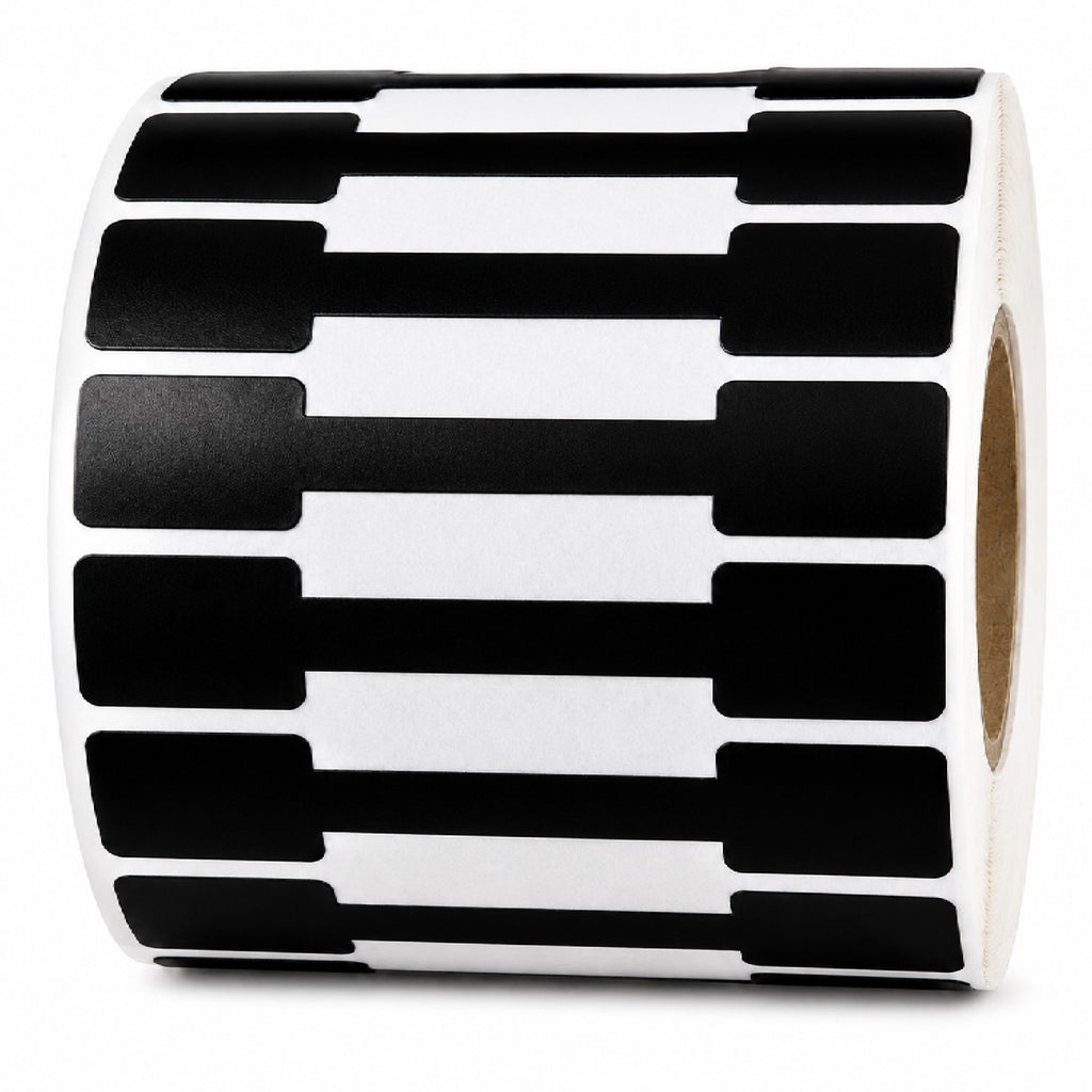 Black Tamper-Evident Seal Stickers, 0.5 x 2.75 Inch, 500/Roll