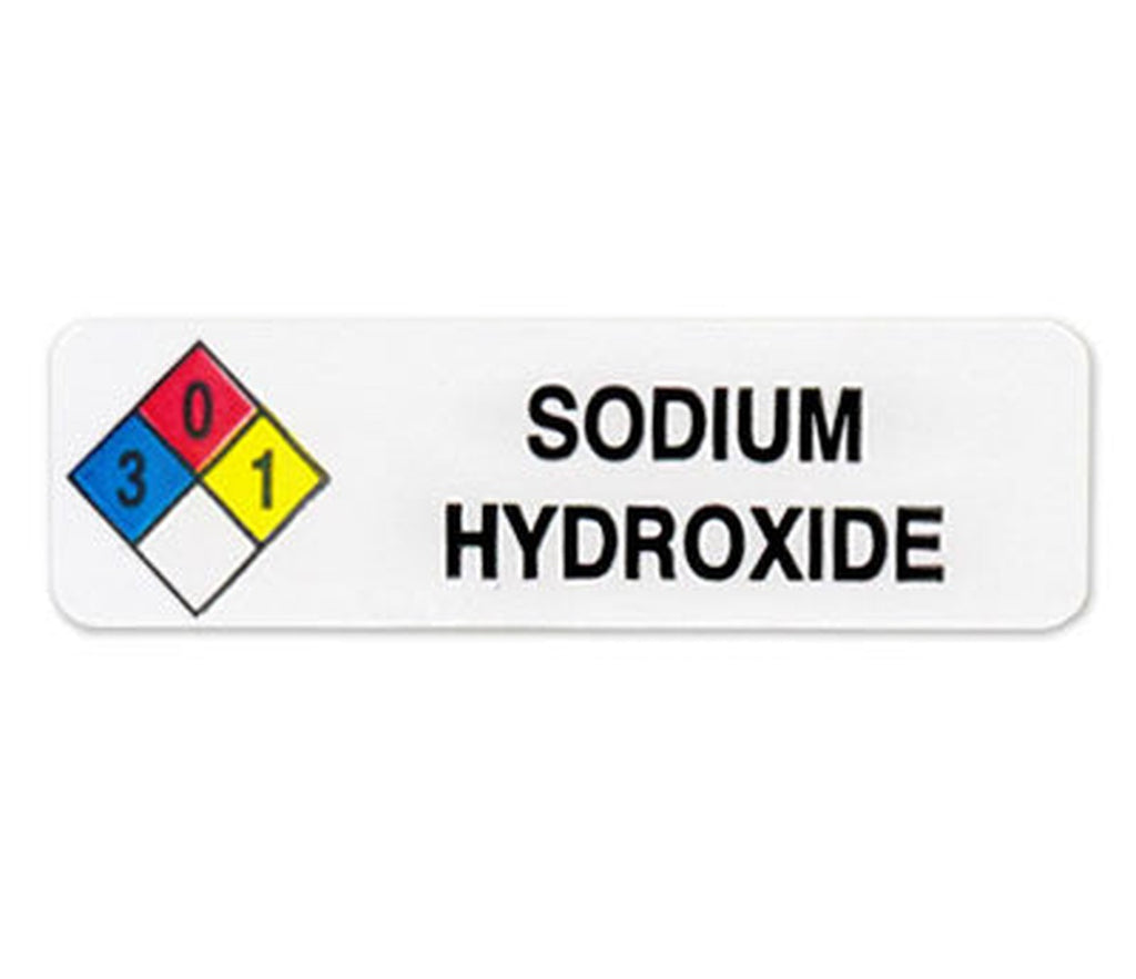 SODIUM HYDROXIDE HMIG Label, 3/4 x 2-1/2