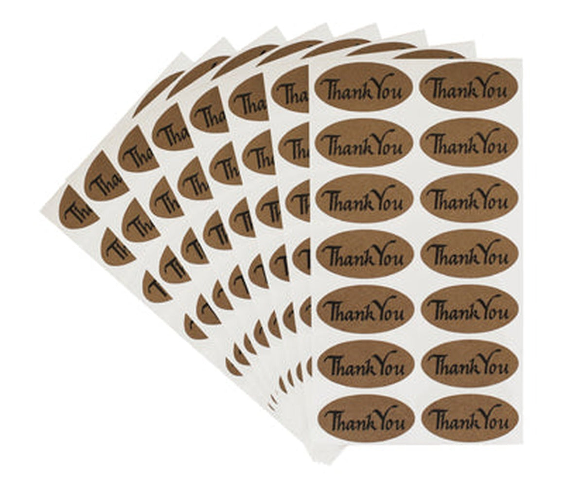 TRUE Kraft Imprinted Oval Labels - 112 Stickers/Pack - 1