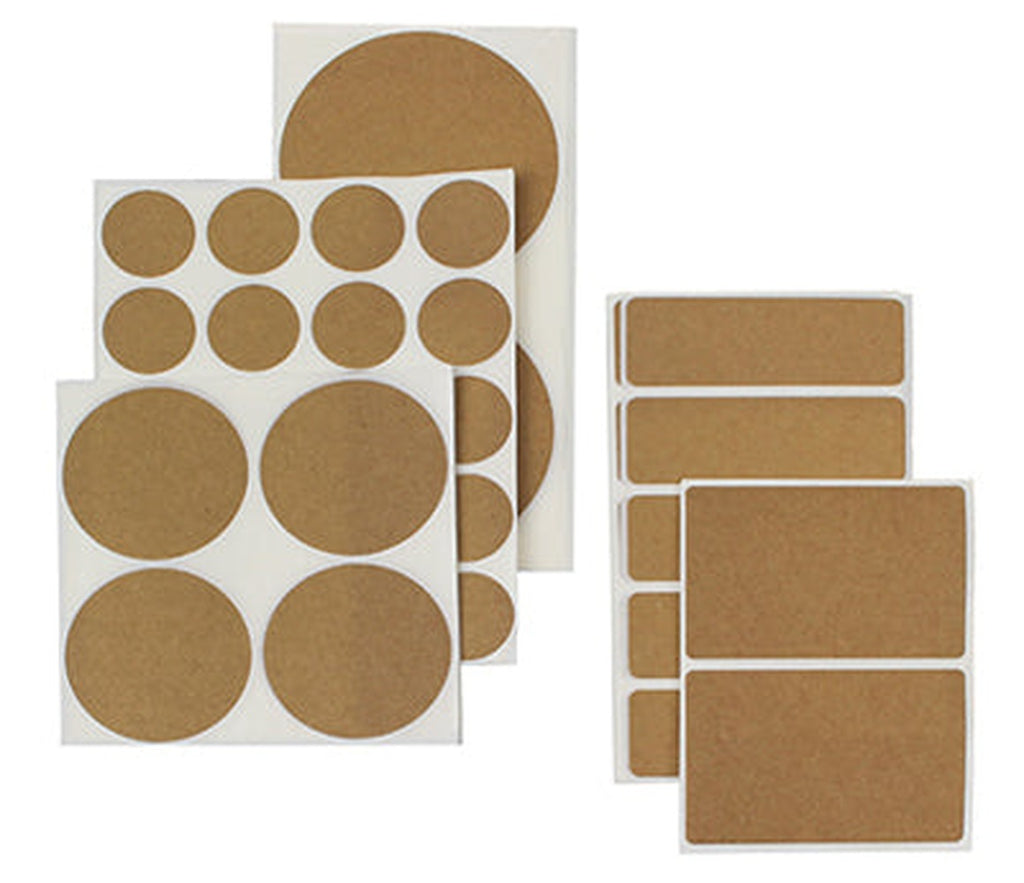True Kraft Label Variety Pack, Five Assorted Sizes and Shapes - larger clean product image