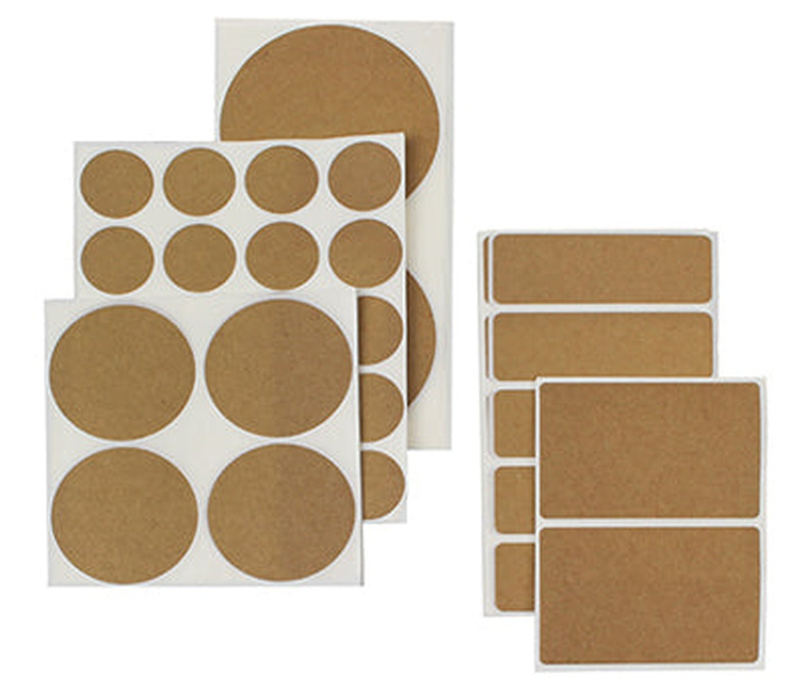 True Kraft Label Variety Pack, Five Assorted Sizes and Shapes - larger clean product image