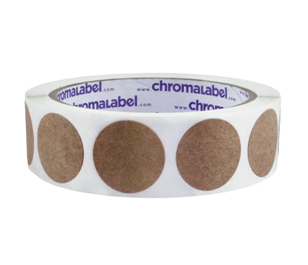 True Kraft Paper Dot Labels: 500/Roll, Permanent Adhesive 1