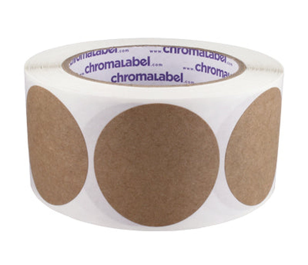True Kraft Paper Dot Labels: 500/Roll, Permanent Adhesive 2