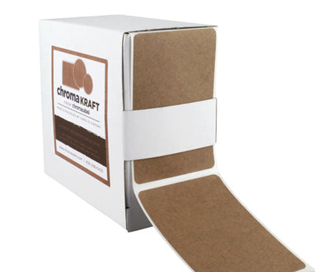 TRUE Kraft Paper Stickers: 250 per Dispenser Box, Perm. Adhesive - larger clean product image