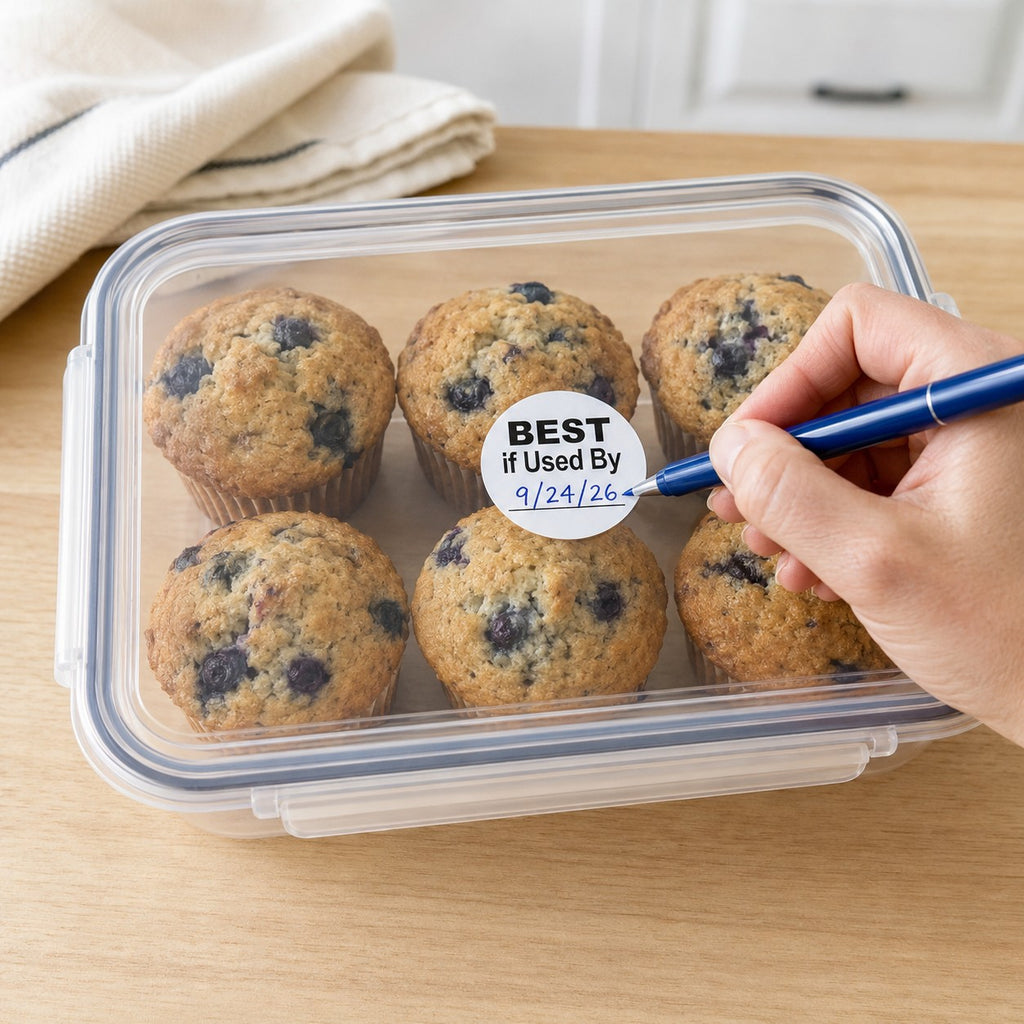 Removable Freezer-Safe Best If Used By Food Date Labels - 1.5 Inch, 500/Roll