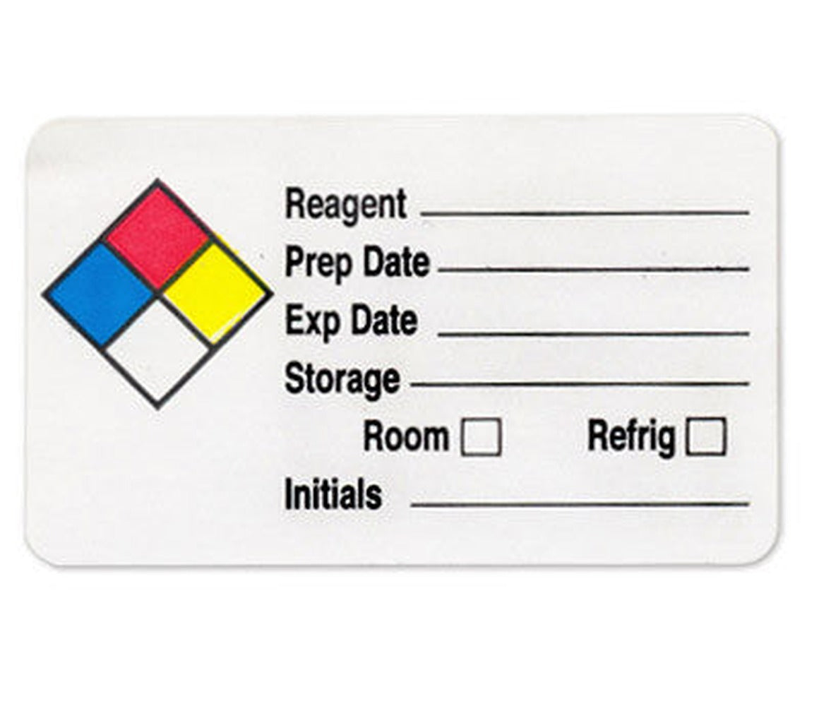 Write in Reagent, NFPA Diamond Numbers | Writable. Removable Paper - larger clean product image