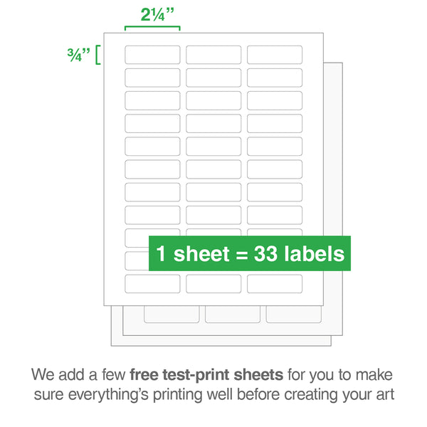 Printable Address Labels - 3/4" x 2-1/4": 825/Pack