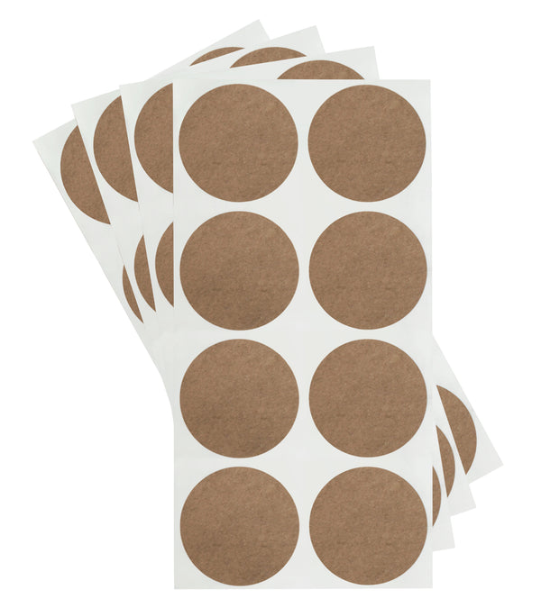Brown Craft Paper Stickers, Round, 1-Inch, 1000 Labels per Roll with Dispenser Box, Self-Adhesive