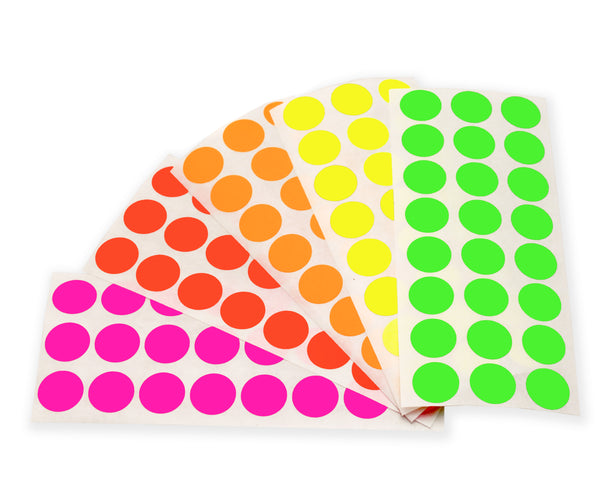 0.5" Neon Dot Stickers
