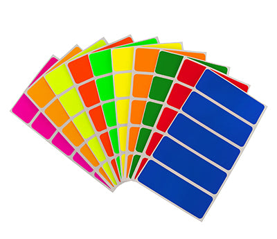 1" x 3" Removable Color-Code Rectangle Labels: 150/Pack